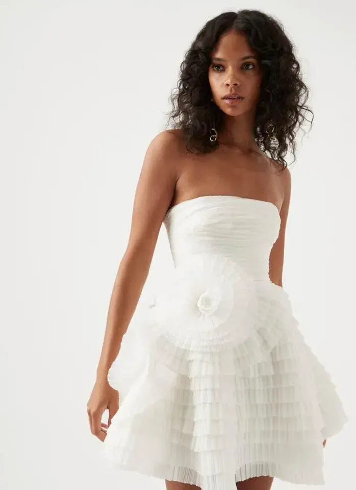 Aje Expressive Pleated Mini Dress Size 8 for rent on The Volte - main image