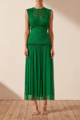 Shona Joy Malina Round Neck Midi Dress Tree Green Size 14 for rent on The Volte - image 2