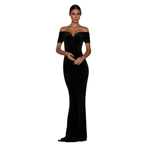 Elle Zeitoune Solange Gown Black Size 10 for rent on The Volte - main image
