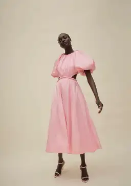 Aje Capucine Puff Sleeve Midi Dress Bon Bon Pink Size AU 8 for rent on The Volte - image 3