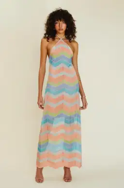 Suboo Solar Chevron Halter Maxi Dress Multi Size M / Au 10 for rent on The Volte - image 1