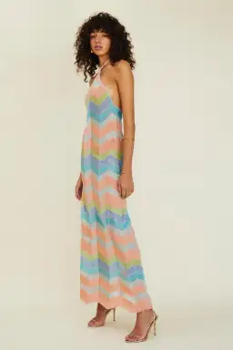 Suboo Solar Chevron Halter Maxi Dress Multi Size M / Au 10 for rent on The Volte - image 2
