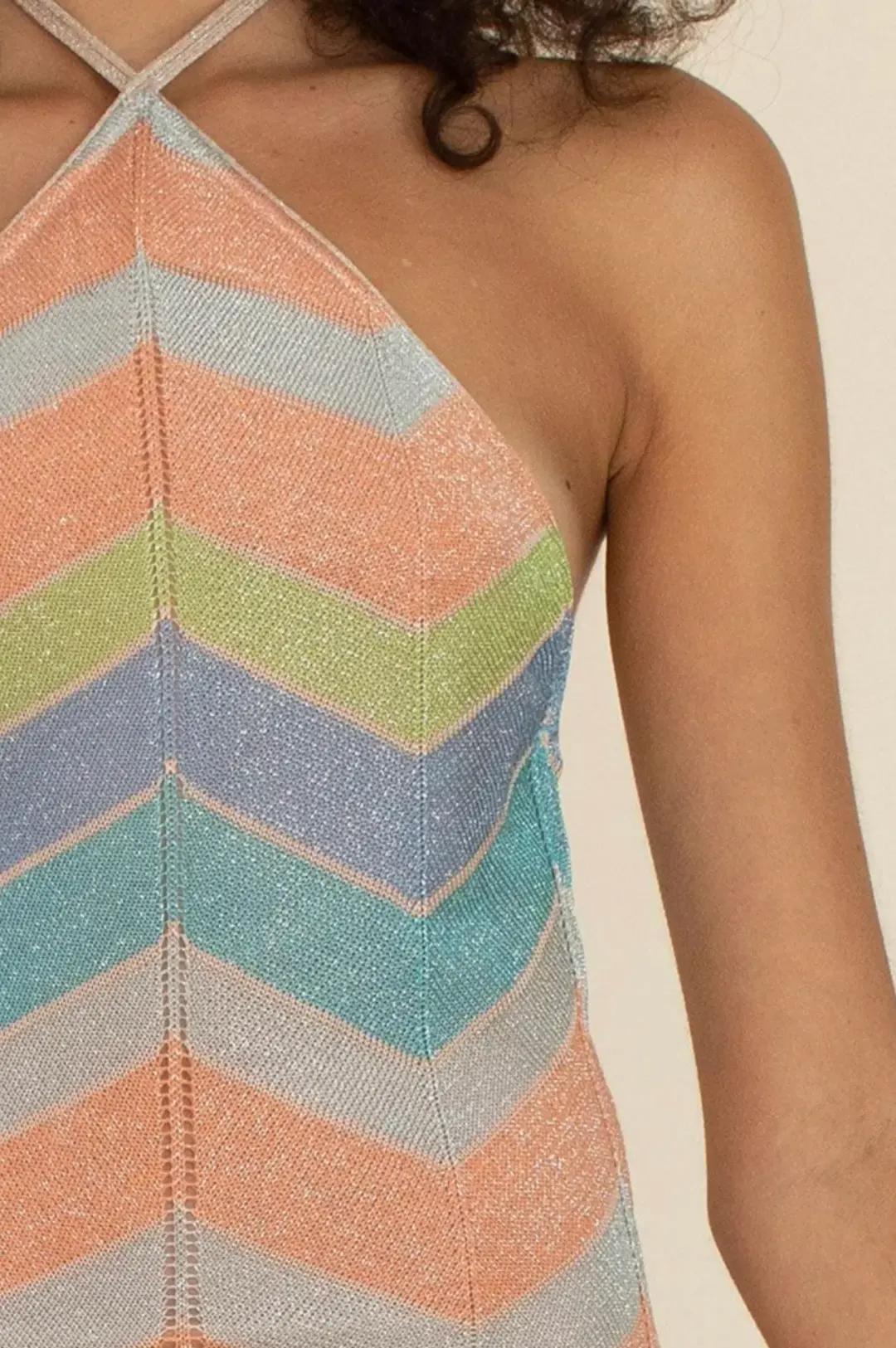 Suboo Solar Chevron Halter Maxi Dress Multi Size M / Au 10 for rent on The Volte - main image