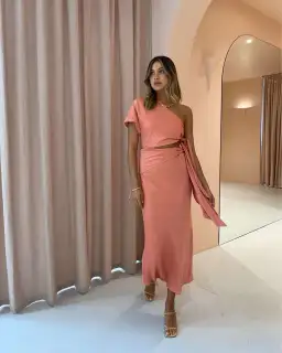 Issy Mona Midi Dress Coral Size 10 for rent on The Volte - image 1