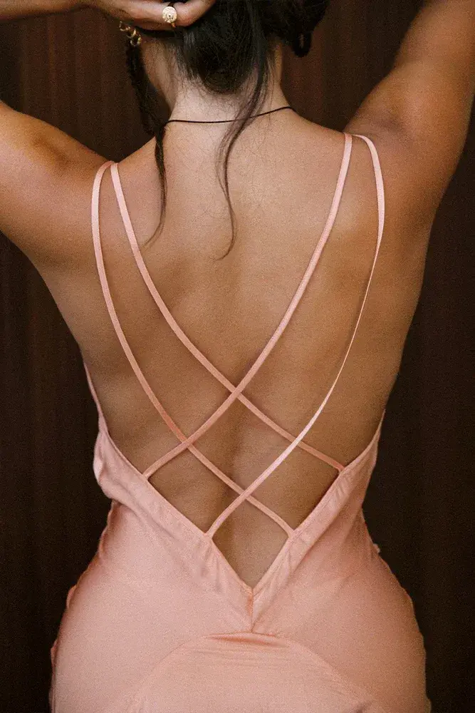 Spell Boudoir Slip Dress Peach Size 8 for rent on The Volte - main image