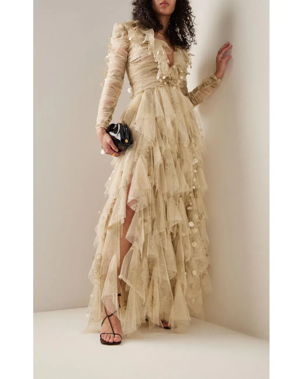 Zimmermann Kaleidoscope Glittered Organza Maxi Dress Cream Size 0 / Au 8 for rent on The Volte - main image