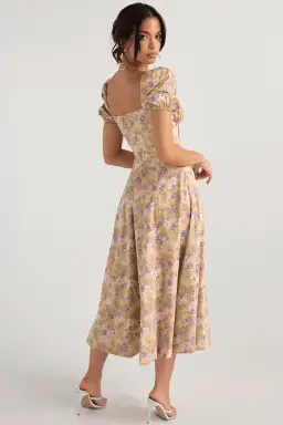 House of CB Tallulah Puff Sleeve Midi Sundress Peony Print Size 14 for rent on The Volte - image 2
