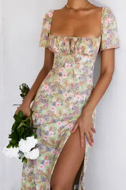 House of CB Tallulah Puff Sleeve Midi Sundress Peony Print Size 14 for rent on The Volte - image 3