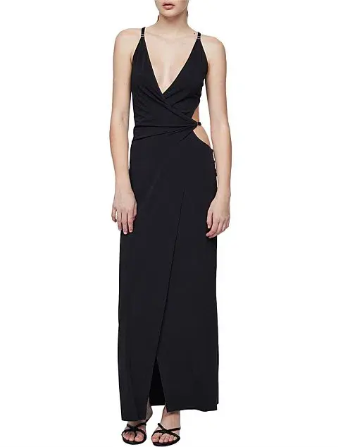 Bec & Bridge Zadie Wrap Maxi Dress Black Size 10 for rent on The Volte - main image