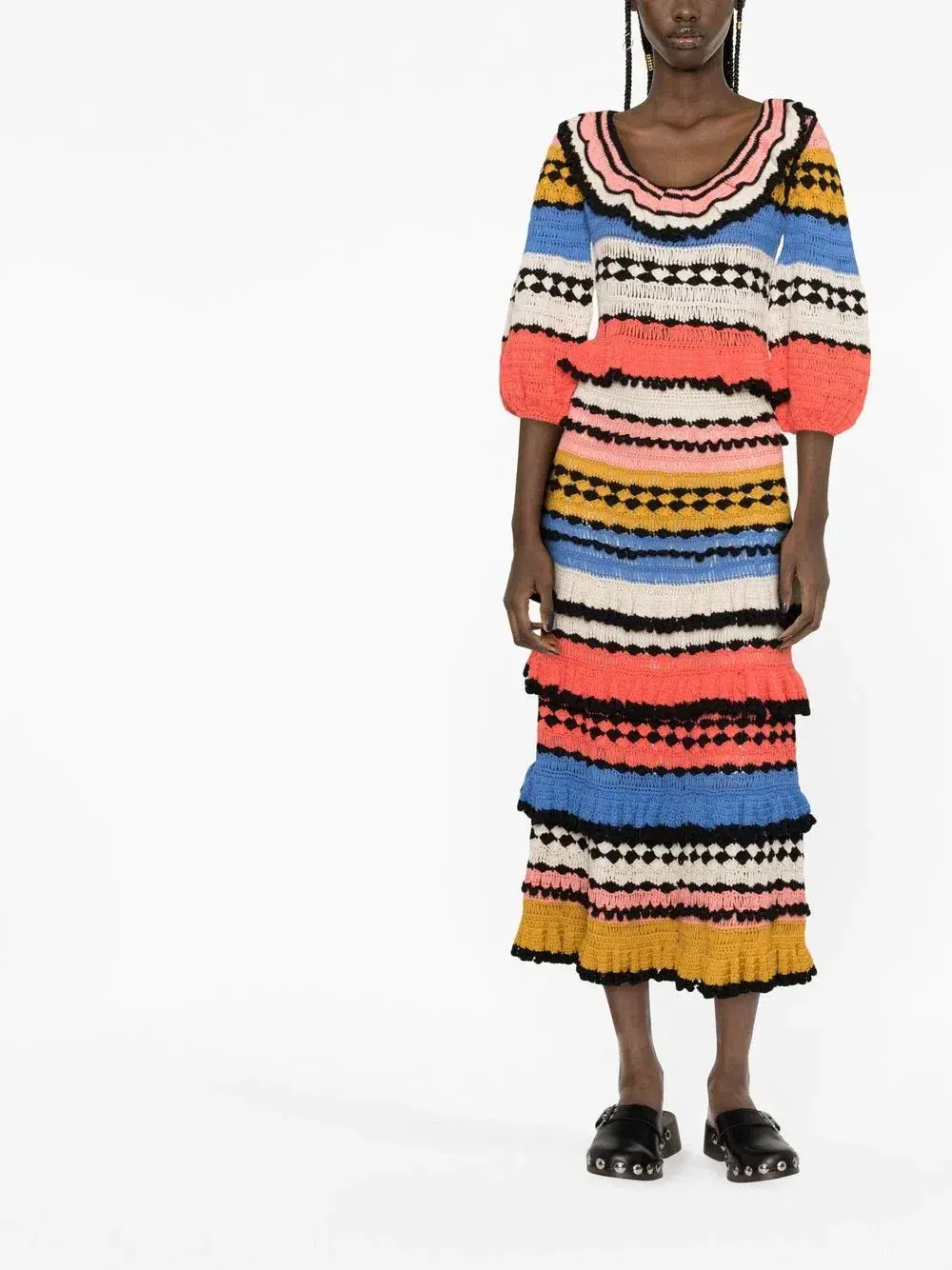 Zimmermann Tiggy Frill Crochet Top Multi Size 8 for rent on The Volte - main image