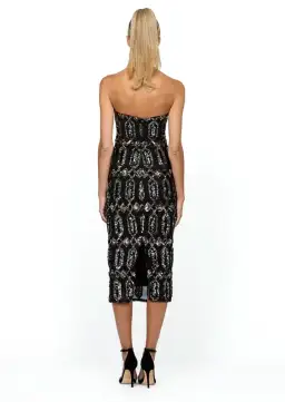 Bariano Blanca Strapless Midi Dress Black Multi Size AU 8 for rent on The Volte - image 3