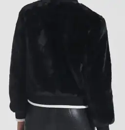 Ena Pelly Essential Faux Fur Bomber Jacket in Black Size AU 12 for rent on The Volte - image 4