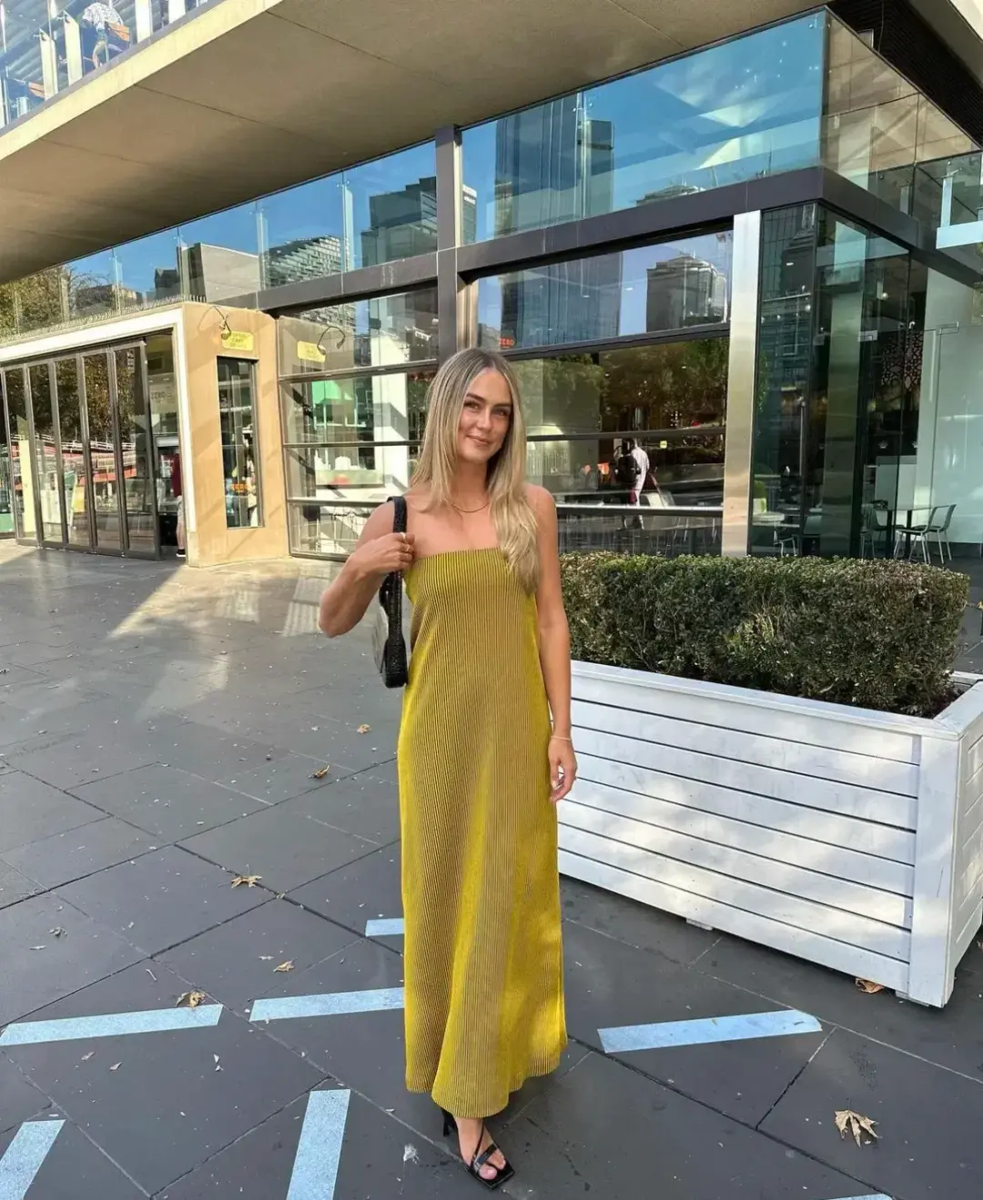 Camilla and Marc Izaro Strapless Maxi Column Dress in Brown/Gold Stripe Size 12 for rent on The Volte - main image