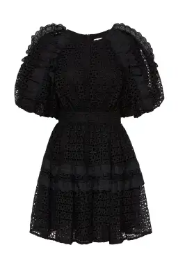 Aje Aveline Broderie Mini Dress Black Size 12 for rent on The Volte - image 4