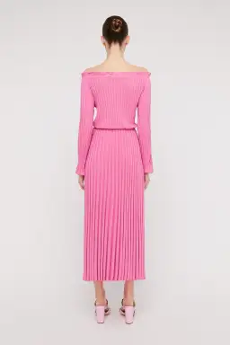 Scanlan Theodore Rib Cold Shoulder Dress Pink Size S / Au 8 for rent on The Volte - image 3