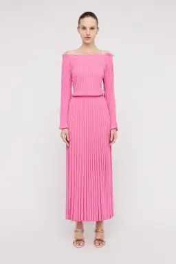 Scanlan Theodore Rib Cold Shoulder Dress Pink Size S / Au 8 for rent on The Volte - image 1