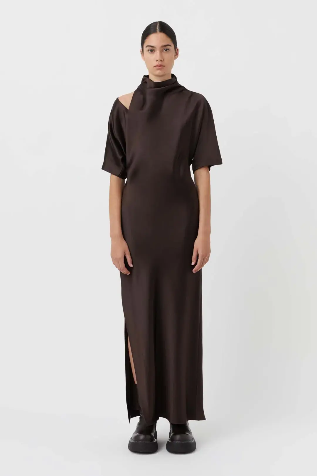 Camilla and Marc Sorrell Maxi Dress Chocolate Size 8 for rent on The Volte - main image