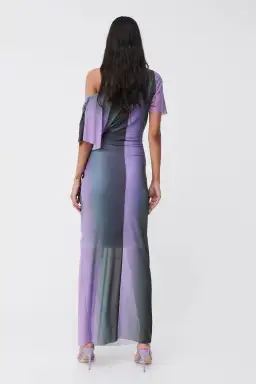 Suboo Olafur Draped Cowl Neck Longline Dress Purple Size L / AU 10 for rent on The Volte - image 3