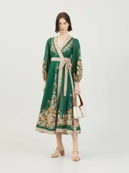Zimmermann Devi Midi Wrap Green Size AU 4 / AU 16 for rent on The Volte - image 1
