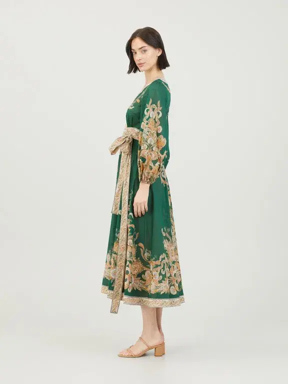 Zimmermann Devi Midi Wrap Green Size AU 4 / AU 16 for rent on The Volte - main image