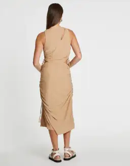 Suboo Liz Rouched Tank Midi Dress Gold Size XS / AU 6 for rent on The Volte - image 2