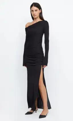 Bec & Bridge Monette Asym Long Sleeve Maxi Dress Black Size AU 10 for rent on The Volte - image 1