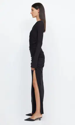 Bec & Bridge Monette Asym Long Sleeve Maxi Dress Black Size AU 10 for rent on The Volte - image 2