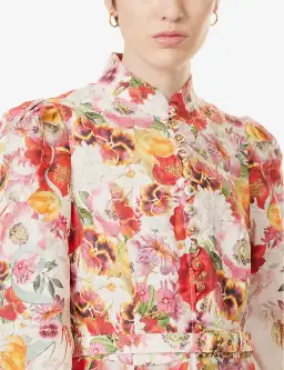 Zimmermann Wonderland Buttoned Mini Dress Floral Size 1 / AU 10 for rent on The Volte - image 2