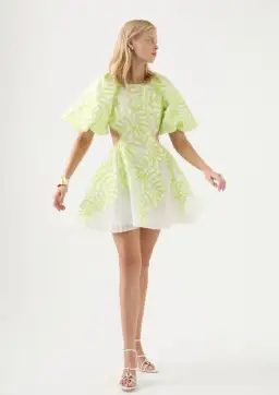 Aje Botanical Mini Dress Green Size 8 for rent on The Volte - image 2