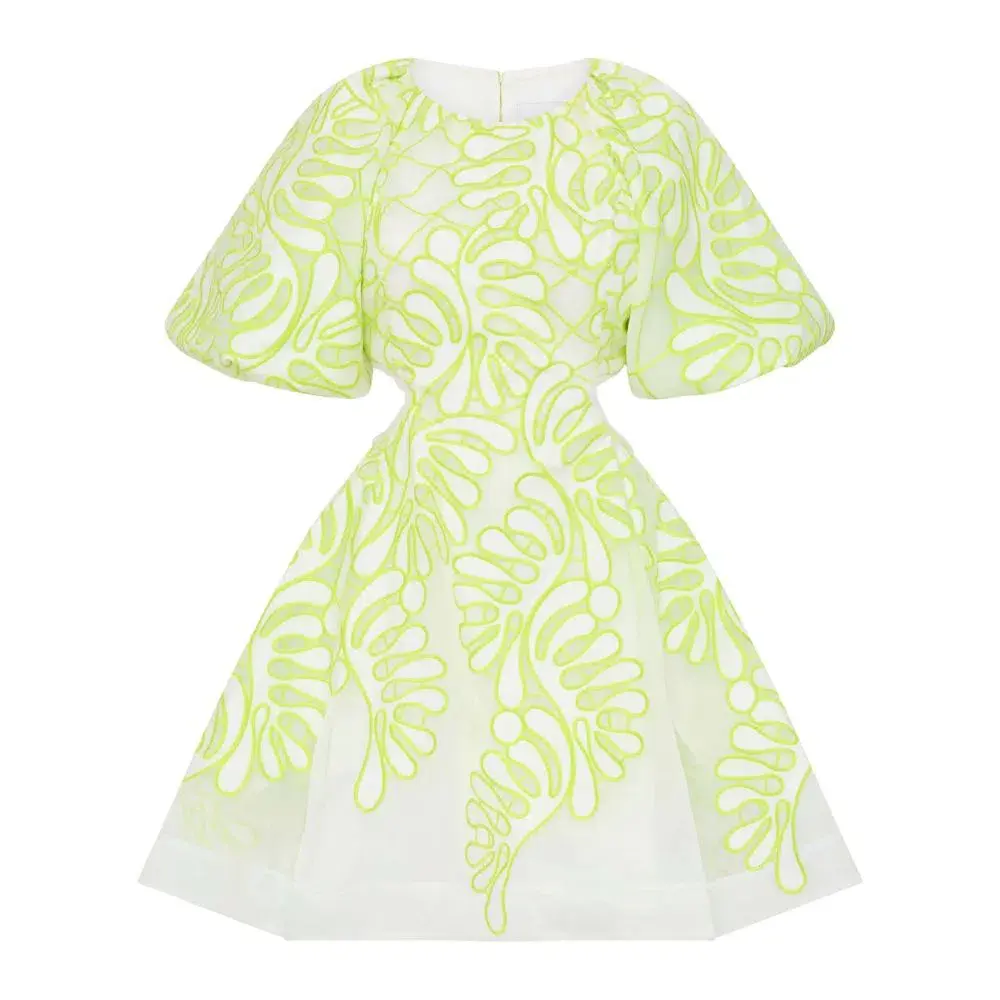 Aje Botanical Mini Dress Green Size 8 for rent on The Volte - main image