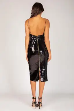 Bianca and Bridgett Leah Midi Dress Black Sequin Size 8 for rent on The Volte - image 4
