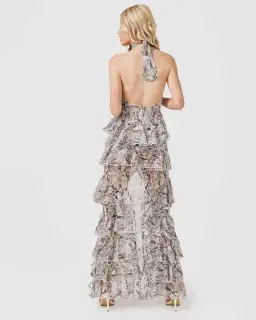 Derma Department Oscar Pale Snakeskin Maxi Dress Print Size 8 for rent on The Volte - image 5