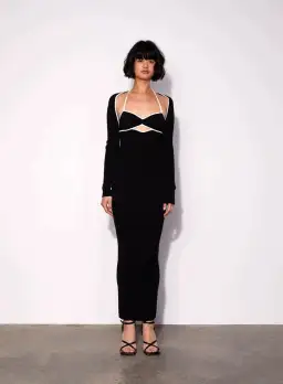 Wynn Hamlyn Palm Maxi Dress Black Size S/AU 8 for rent on The Volte - image 1