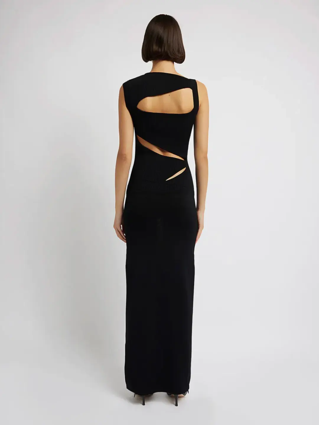 Christopher Esber Slashed Knit Dress in Black Size 8 for rent on The Volte - main image