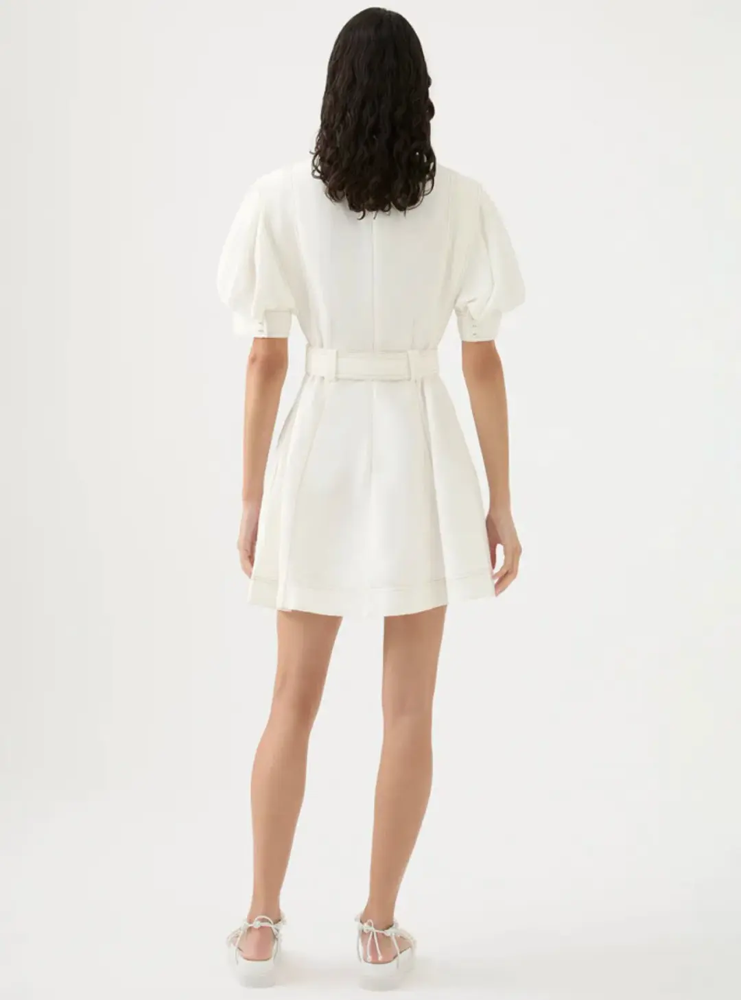 Aje Beacon Structured Mini Dress Ivory Size S/AU 8 for rent on The Volte - main image
