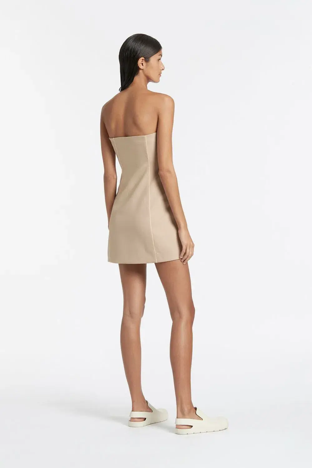 Sir the Label Monte Strapless Mini Dress Tan Size 3 / AU 12 for rent on The Volte - main image