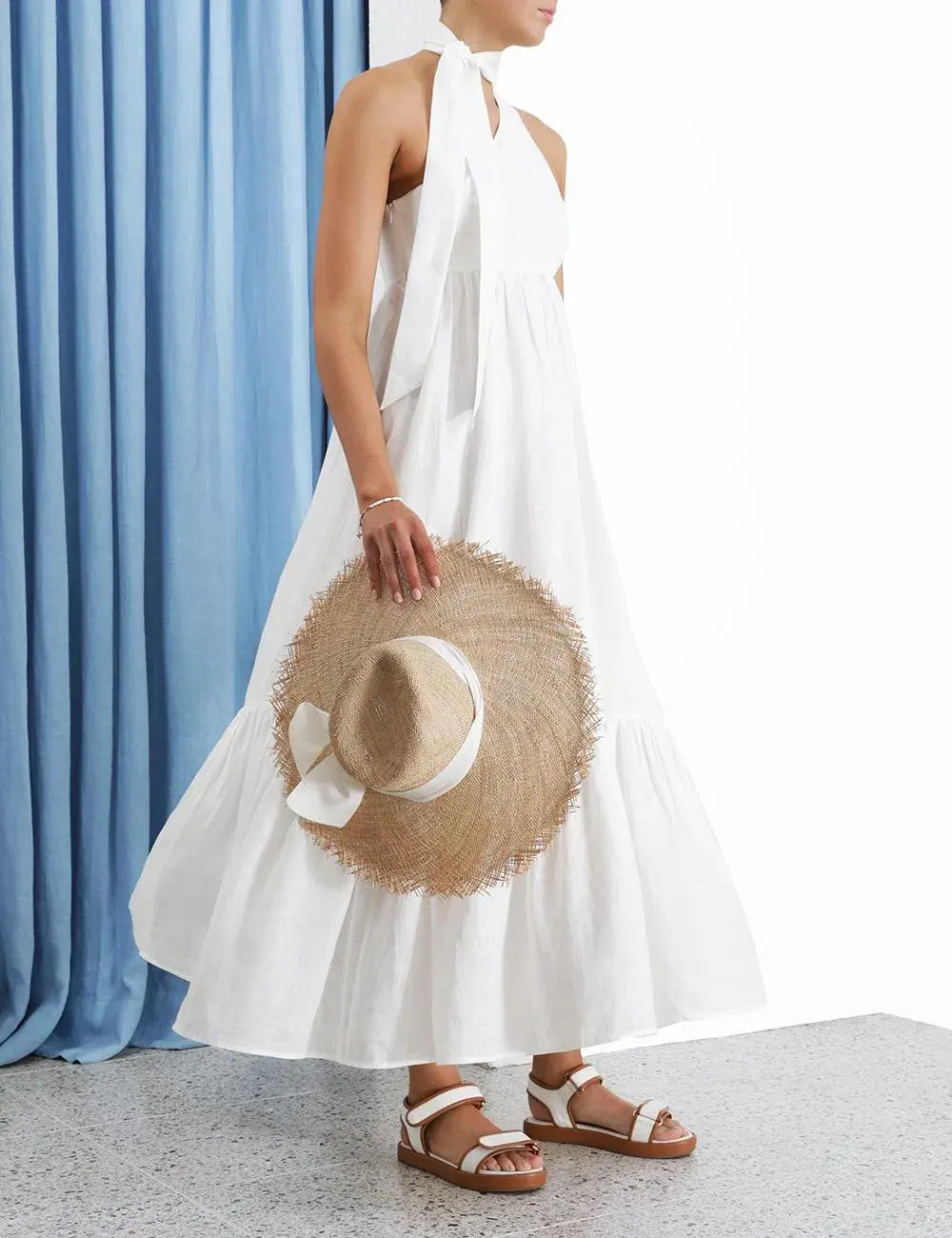 Zimmermann Juliette One Shoulder White Maxi Dress White Size 0 /AU 6 for rent on The Volte - main image