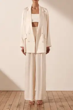 Shona Joy La Lune Double Breasted Blazer Cream Size 8 for rent on The Volte - image 1