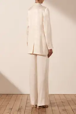 Shona Joy La Lune Double Breasted Blazer Cream Size 8 for rent on The Volte - image 3