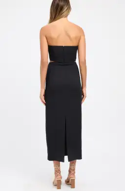 Kookai Oyster Cut Out Midi Dress Black Size 36 / Au 8 for rent on The Volte - image 3