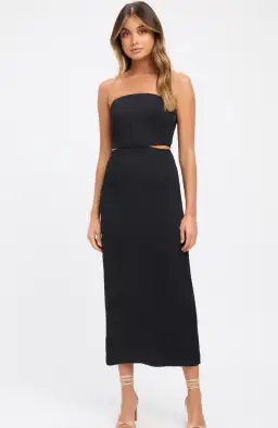 Kookai Oyster Cut Out Midi Dress Black Size 36 / Au 8 for rent on The Volte - image 4