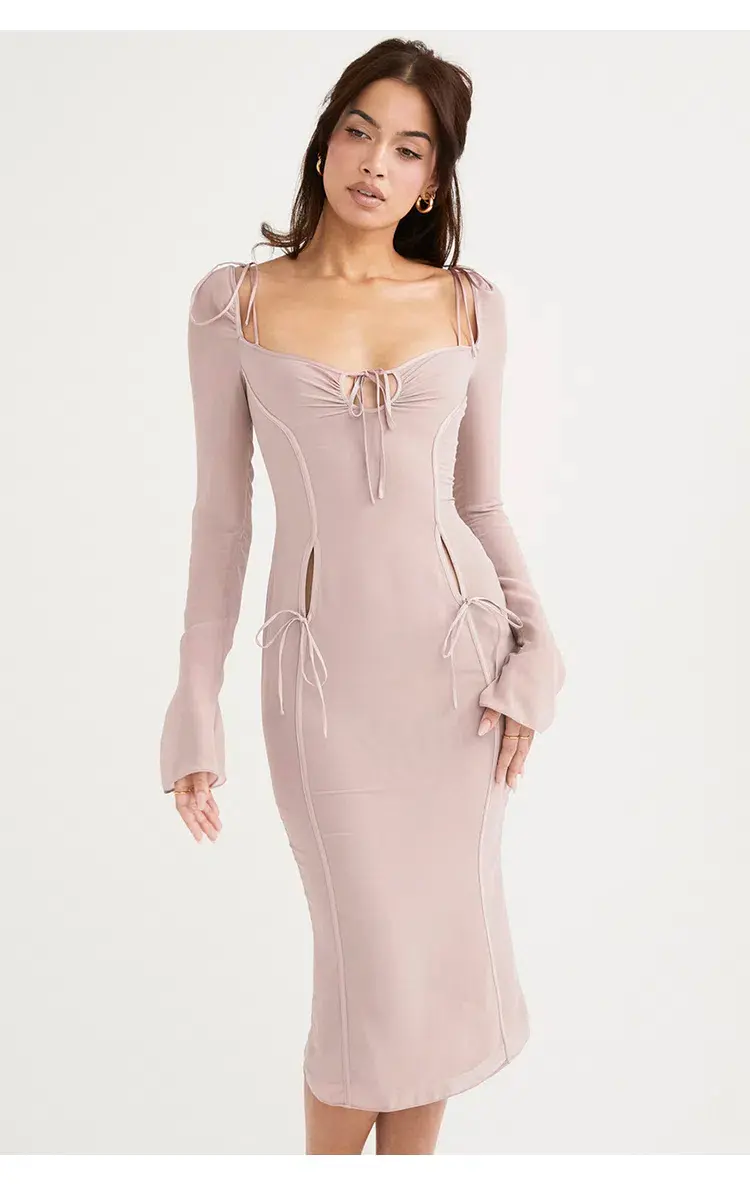 House of CB Ophelia Cutout Midi Dress Crystal Size L / Au 12 for rent on The Volte - main image