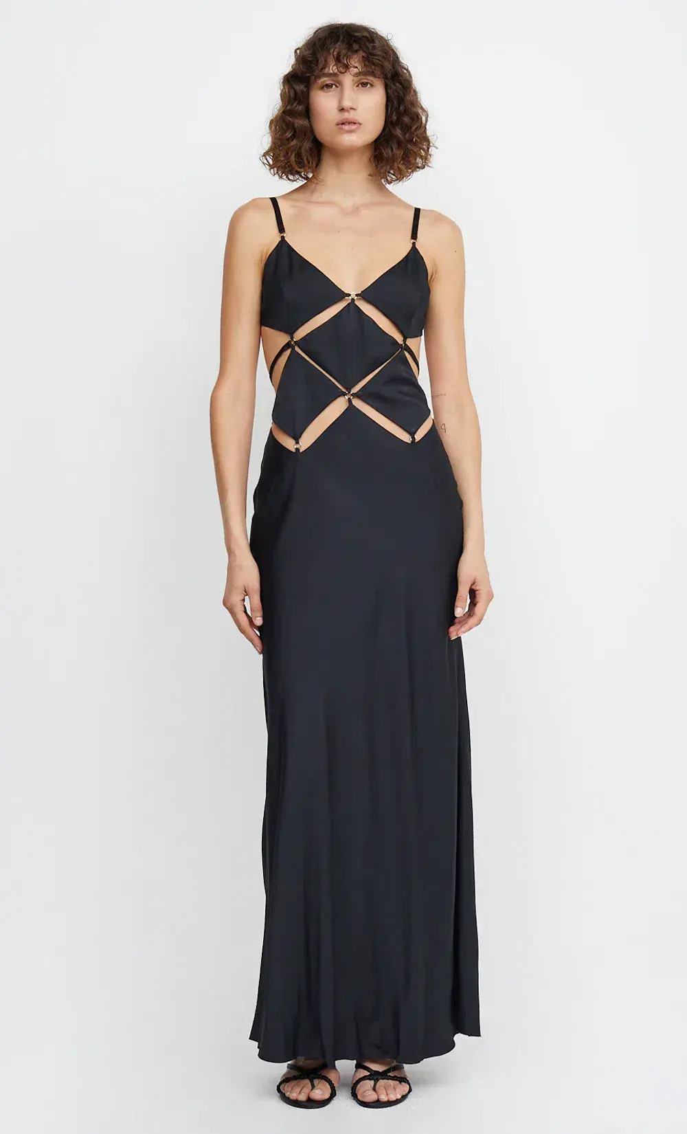Bec & Bridge Diamond Days Strap Maxi Dress Black Size 6 for rent on The Volte - main image