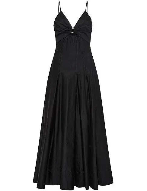 Aje Solstice Strappy Ring Midi Dress Black Size 8 for rent on The Volte - main image
