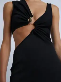 Christopher Esber Serpentine Crystal Stoned Tank Dress Black Size 6 for rent on The Volte - image 2