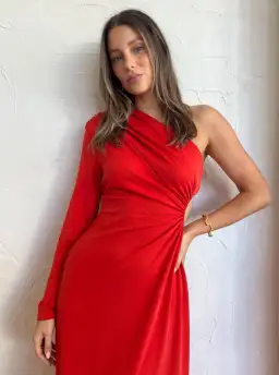 Acler Stanmore Midi Dress Red Size AU 8