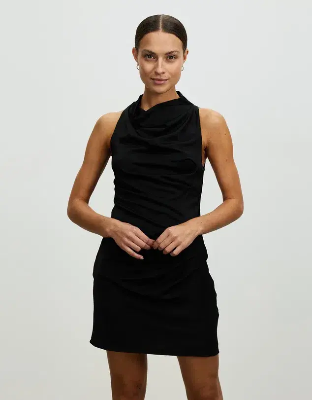 Lover Lisboa High Neck Mini Dress Black Size 6 for rent on The Volte - main image