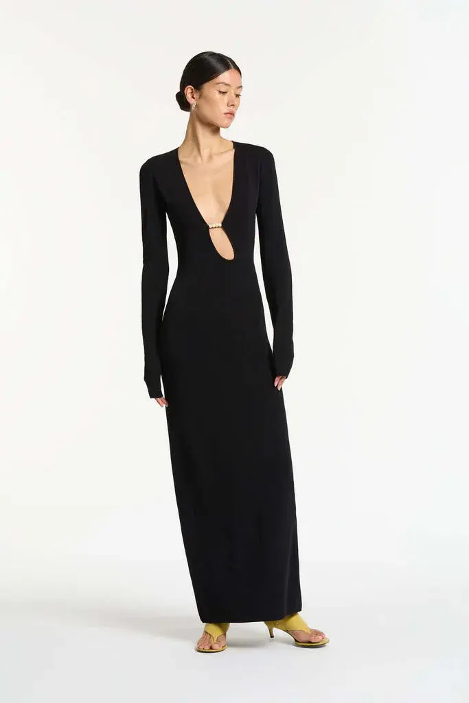 Sir the Label Kinetic Beaded Long Sleeve Maxi Dress Black Size Au 8 for rent on The Volte - main image