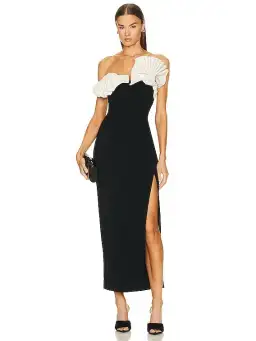 Rachel Gilbert Lavina Midi Dress Black Size 10 for rent on The Volte - image 1