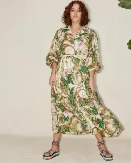 Alemais Octavia V Neck Shirtdress Print Size 12